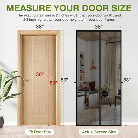 Mosquito Door Net Mesh Screen – Magnetic Hands Free Closer
