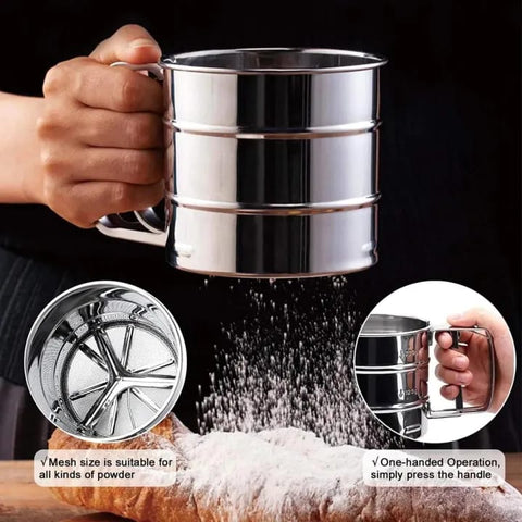Stainless Steel handheld Flour Sifter For Baking And Cooking